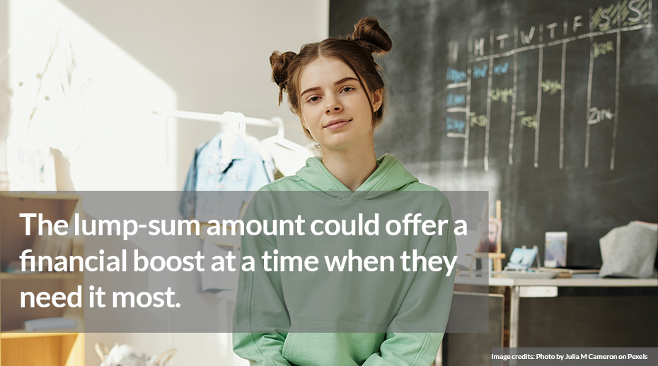 The lump-sum amount could offer a financial boost at a time when they need it most.